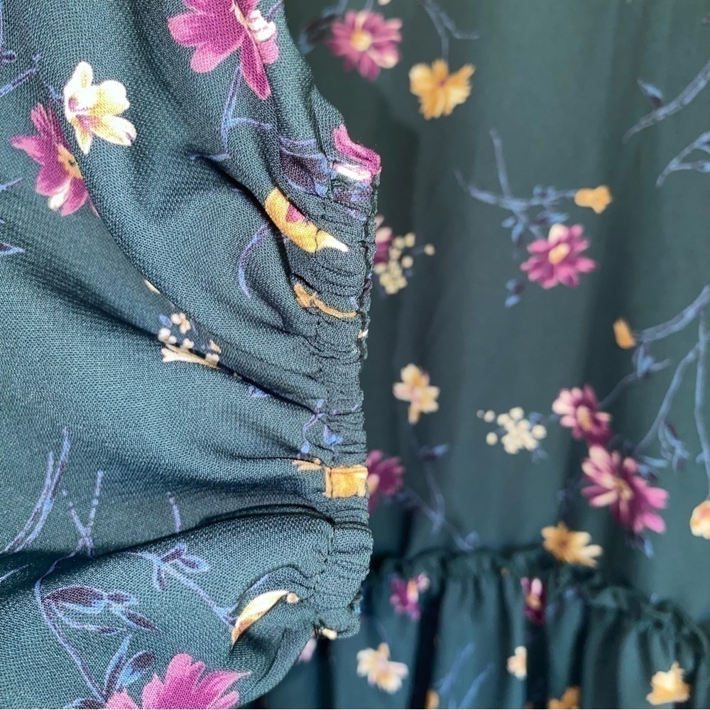 Carole Christian Hunter Green Floral Short Dress - Picture 4 of 6